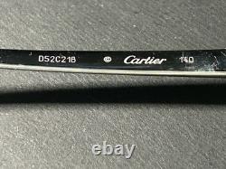 CARTIER CT0067OA 002 140 Black Silver Panthere Eyeglasses Frames France E33