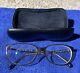 Chanel 3221-q C. 819 Black Leather Glasses Frames Silver Chain 53-15-135mm