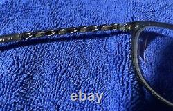 CHANEL 3221-Q C. 819 Black Leather Glasses Frames Silver Chain 53-15-135mm