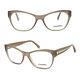 Chanel 3307 C. 1416 Cat Eye Tan Silver 53/16/140 Eyeglasses Made In Italy New
