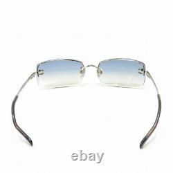 CHANEL Sunglasses Blue CC Logos 4093-B Rhinestone Half Rim Coco with Case