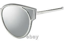 CHRISTIAN DIOR SCULPT 010/DC Women's Silver Round Full-Rim Sunglasses New