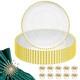 Clear Plastic Acrylic Dinner Elegant Charger Plates Beaded Rim 13 Wedding Party