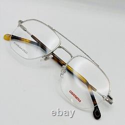 Carrera eyeglasses Men Ladies Oval Silver Braun half Rim Mod. 241 010 New