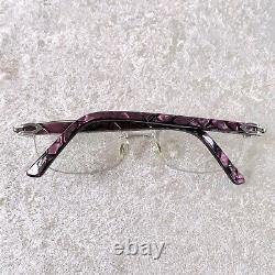 Cartier Eyeglasses Half Rim C Décor Purple Acetate 50-18-135 with Case