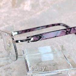 Cartier Eyeglasses Half Rim C Décor Purple Acetate 50-18-135 with Case