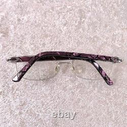 Cartier Eyeglasses Half Rim C Décor Purple Acetate 50-18-135 with Case