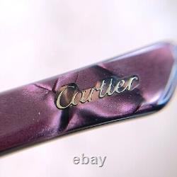 Cartier Eyeglasses Half Rim C Décor Purple Acetate 50-18-135 with Case