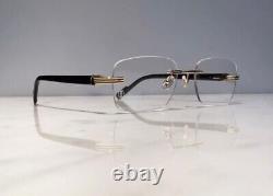 Cartier Jaspe Full Rim Gold Sunglasses Glasses Horn Wood Vintage Buffs