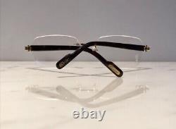 Cartier Jaspe Full Rim Gold Sunglasses Glasses Horn Wood Vintage Buffs