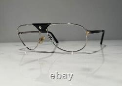 Cartier Santos Full Rim Platinum Sunglasses Glasses Horn Wood Vintage Buffs