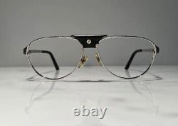 Cartier Santos Full Rim Platinum Sunglasses Glasses Horn Wood Vintage Buffs