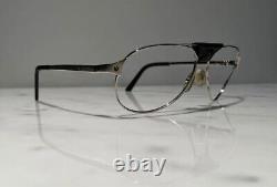 Cartier Santos Full Rim Platinum Sunglasses Glasses Horn Wood Vintage Buffs