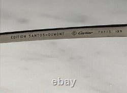 Cartier Santos Full Rim Platinum Sunglasses Glasses Horn Wood Vintage Buffs
