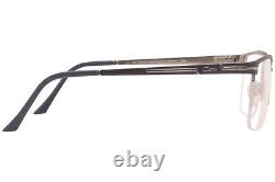 Cazal 7080 002 Eyeglasses Men's Blue/Silver Semi Rim Pilot Optical Frame 57-mm