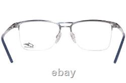 Cazal 7080 002 Eyeglasses Men's Blue/Silver Semi Rim Pilot Optical Frame 57mm