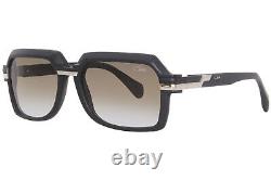 Cazal 8043 002 Sunglasses Men's Black/Silver/Brown Gradient Square Shape 56mm