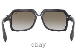 Cazal 8043 002 Sunglasses Men's Black/Silver/Brown Gradient Square Shape 56mm