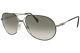 Cazal 968 002 Sunglasses Men's Black-silver/green Gradient Lenses Pilot 62mm