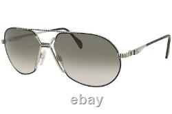 Cazal 968 002 Sunglasses Men's Black-Silver/Green Gradient Lenses Pilot 62mm