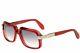 Cazal Legends 607 006sg Cherry Red/silver Square Full Rim Sunglasses 56mm