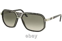 Cazal Legends 666 002 Sunglasses Men's Silver-Black/Green Gradient Lenses 61-mm