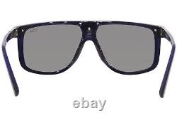 Cazal Legends 673 002 Sunglasses Men's Night Blue Silver/Grey Lenses Pilot 61-mm