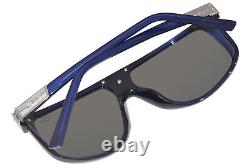 Cazal Legends 673 002 Sunglasses Men's Night Blue Silver/Grey Lenses Pilot 61-mm