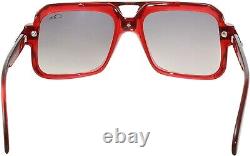 Cazal Sunglasses 664/3-004 Full Rim Red Silver Frame Grey Gradient Lenses