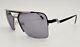 Cazal Sunglasses New 9102 Color 002 Black Silver Square Size 61 Men's Half Rim