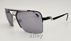 Cazal Sunglasses NEW 9102 Color 002 Black Silver Square Size 61 Men's Half Rim