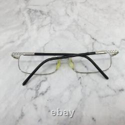 Chanel 2055 c. 124 Eyeglasses Rectangular Silver Black Full Rim Frames 53-17-135