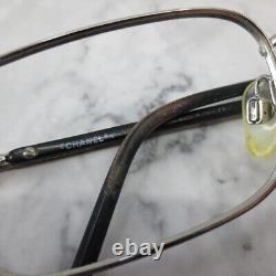 Chanel 2055 c. 124 Eyeglasses Rectangular Silver Black Full Rim Frames 53-17-135