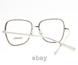 Chanel 2188J 127 Eyeglasses Glasses Brown Tortoise Rim Silver 53mm with Pouch