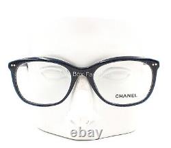 Chanel 3252 1409 Eyeglasses Glasses Blue Black Mix with Silver CC Logo 51-18-140