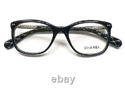 Chanel 3252 1409 Eyeglasses Glasses Blue Black Mix with Silver CC Logo 51-18-140