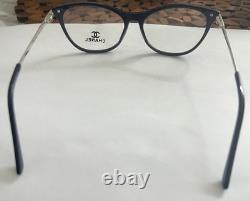 Chanel Eyeglasses Frame, Blue/silver. 53,17,140, woman, (50%off Sale Price) Cat Eye