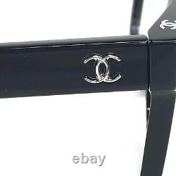 Chanel Eyeglasses Frames 3392 c. 501 Polished Black Silver Cat Eye 51-17-140