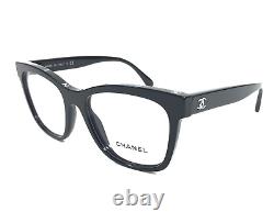 Chanel Eyeglasses Frames 3392 c. 501 Polished Black Silver Cat Eye 51-17-140