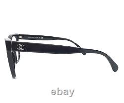 Chanel Eyeglasses Frames 3392 c. 501 Polished Black Silver Cat Eye 51-17-140