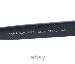 Chanel Eyeglasses Frames 3392 c. 501 Polished Black Silver Cat Eye 51-17-140