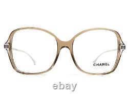 Chanel Eyeglasses Frames 3399 c. 1090 Transparent Brown Silver Full Rim 55-16-140