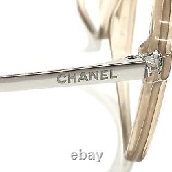 Chanel Eyeglasses Frames 3399 c. 1090 Transparent Brown Silver Full Rim 55-16-140