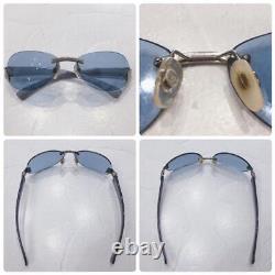 Chanel sunglasses blue silver plastic rim none No. 52211