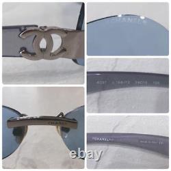 Chanel sunglasses blue silver plastic rim none No. 52211