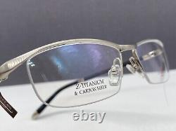 Charmant Eyeglasses Frames men Silver Titanium Carbon half Rim Large ZT11751 Np