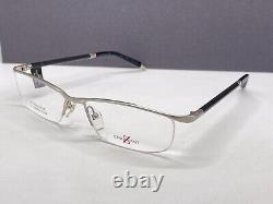 Charmant Eyeglasses Frames men Silver Titanium Carbon half Rim Large ZT11751 Np