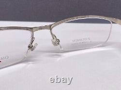 Charmant Eyeglasses Frames men Silver Titanium Carbon half Rim Large ZT11751 Np