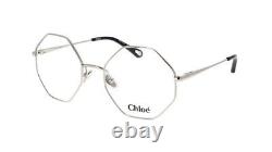 Chloe Geometric Octagon Optical Eyeglasses CH0022o-006 Silver Frame Full Rim