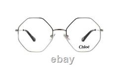 Chloe Geometric Octagon Optical Eyeglasses CH0022o-006 Silver Frame Full Rim